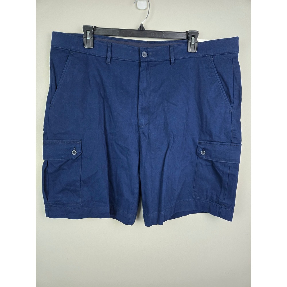 St Johns Bay Mens Navy Blue Cargo Shorts 44 Big Stretch Comfort Waist‎ 10 Inseam